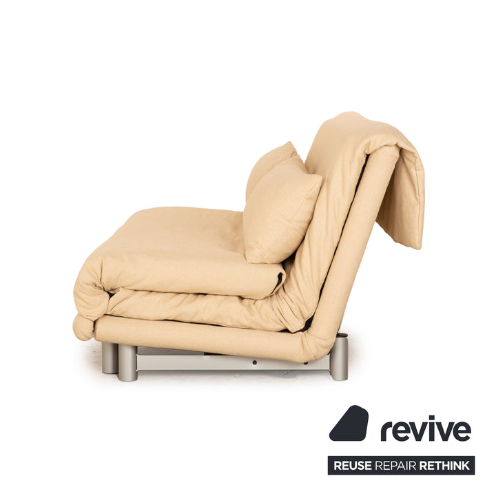Ligne roset Canapé lit 3 places en tissu Multy beige fonction manuelle housse neuve