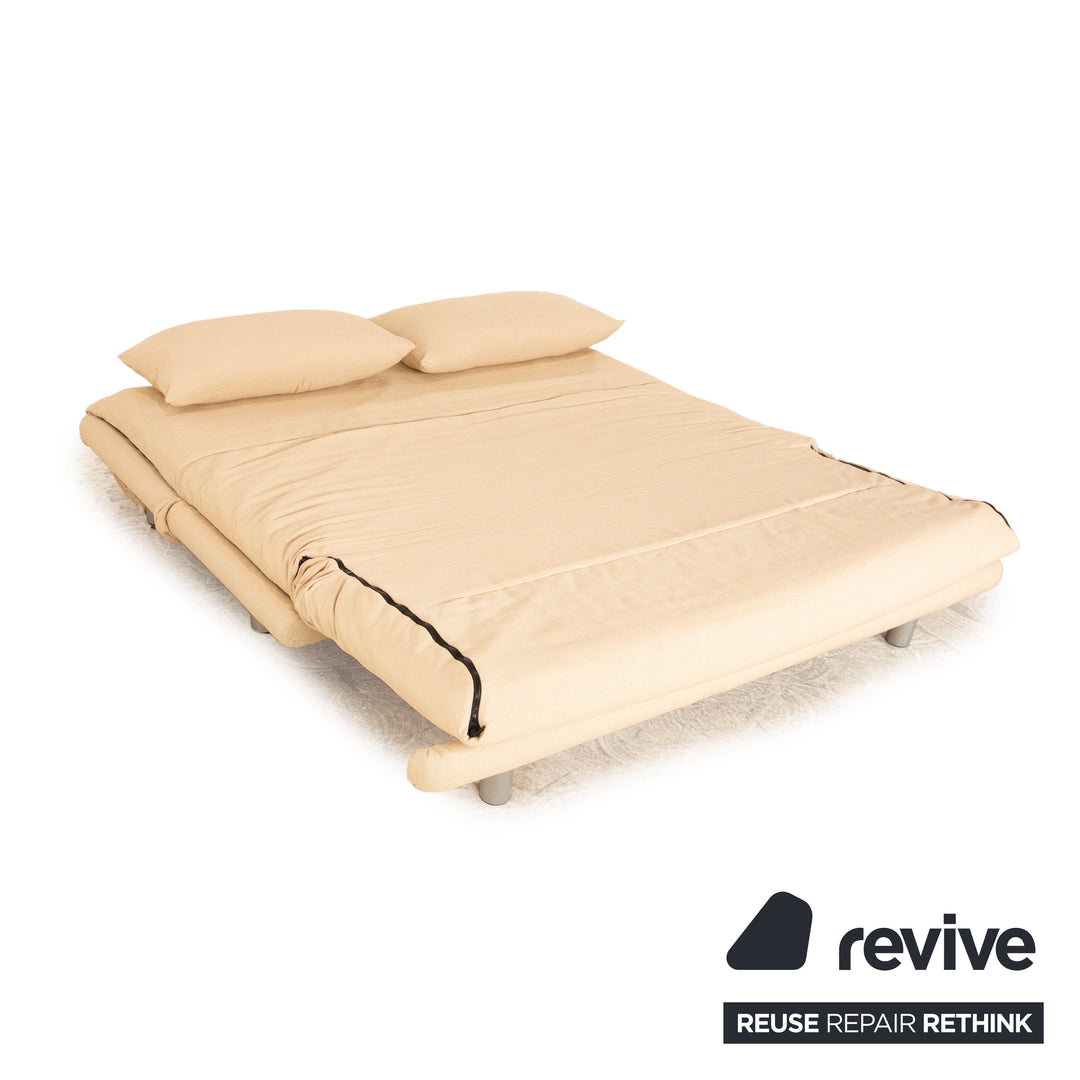 Ligne roset Canapé lit 3 places en tissu Multy beige fonction manuelle housse neuve