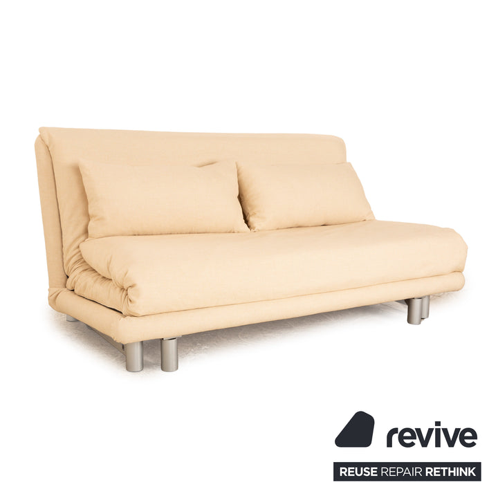 Ligne roset Canapé lit 3 places en tissu Multy beige fonction manuelle housse neuve