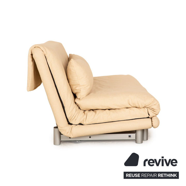 Ligne roset Canapé lit 3 places en tissu Multy beige fonction manuelle housse neuve