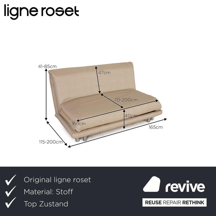 Ligne roset Canapé 3 places en tissu Multy beige, housse neuve