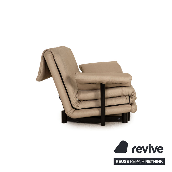 Ligne Roset Multy Fabric 3 Seater Beige Sofa Couch Sofa Bed Reupholstered
