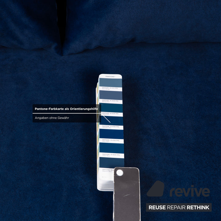Ligne Roset Multy Stoff Dreisitzer Blau Dunkelblau Schlafsofa Couch manuelle Funktion Neubezug VENTURA 341
