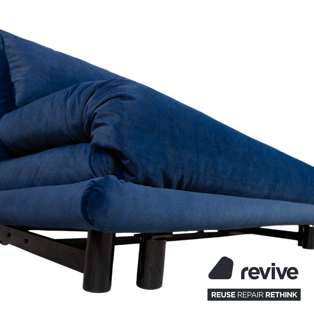 Ligne Roset Multy Stoff Dreisitzer Blau Dunkelblau Schlafsofa Couch manuelle Funktion Neubezug VENTURA 341
