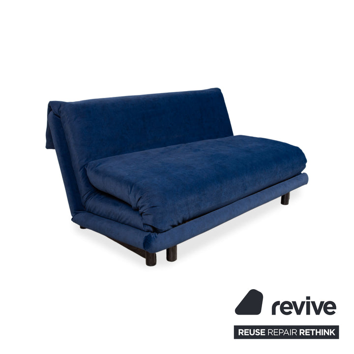 Ligne Roset Multy Stoff Dreisitzer Blau Dunkelblau Schlafsofa Couch manuelle Funktion Neubezug VENTURA 341