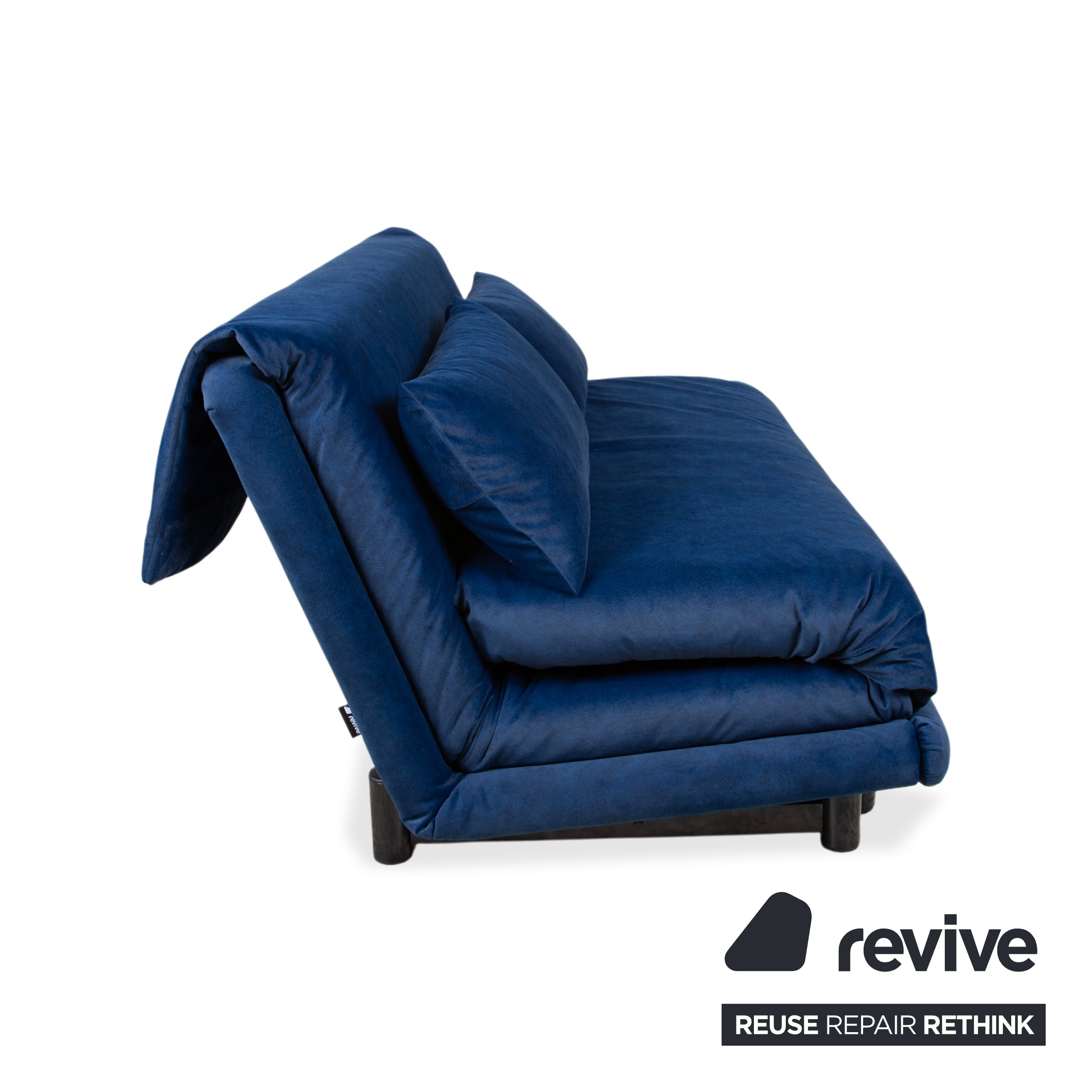 Ligne Roset Multy Stoff Dreisitzer Blau Dunkelblau Schlafsofa Couch manuelle Funktion Neubezug VENTURA 341
