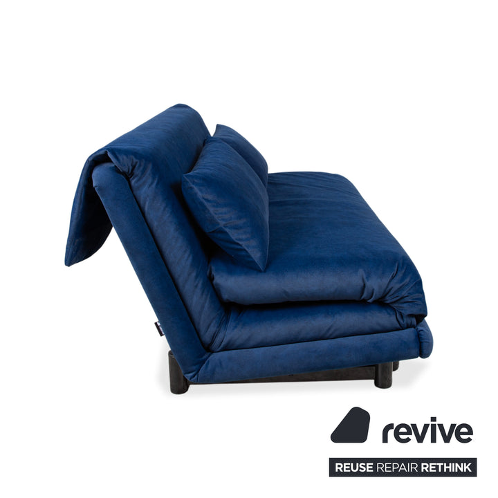 Ligne Roset Multy Stoff Dreisitzer Blau Dunkelblau Schlafsofa Couch manuelle Funktion Neubezug VENTURA 341