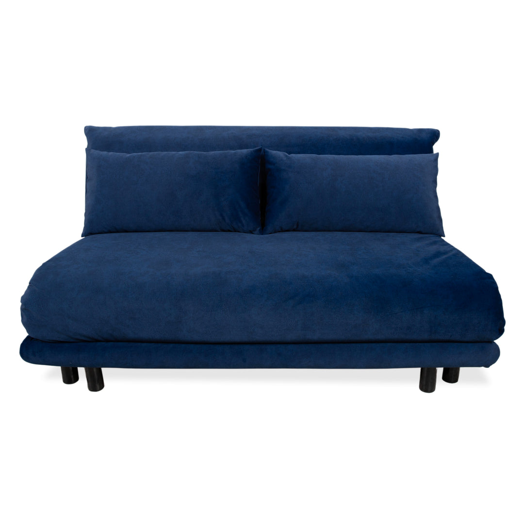 Ligne Roset Multy Stoff Dreisitzer Blau Dunkelblau Schlafsofa Couch manuelle Funktion Neubezug VENTURA 341