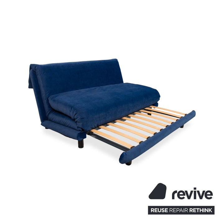 Ligne Roset Multy Stoff Dreisitzer Blau Dunkelblau Schlafsofa Couch manuelle Funktion Neubezug VENTURA 341