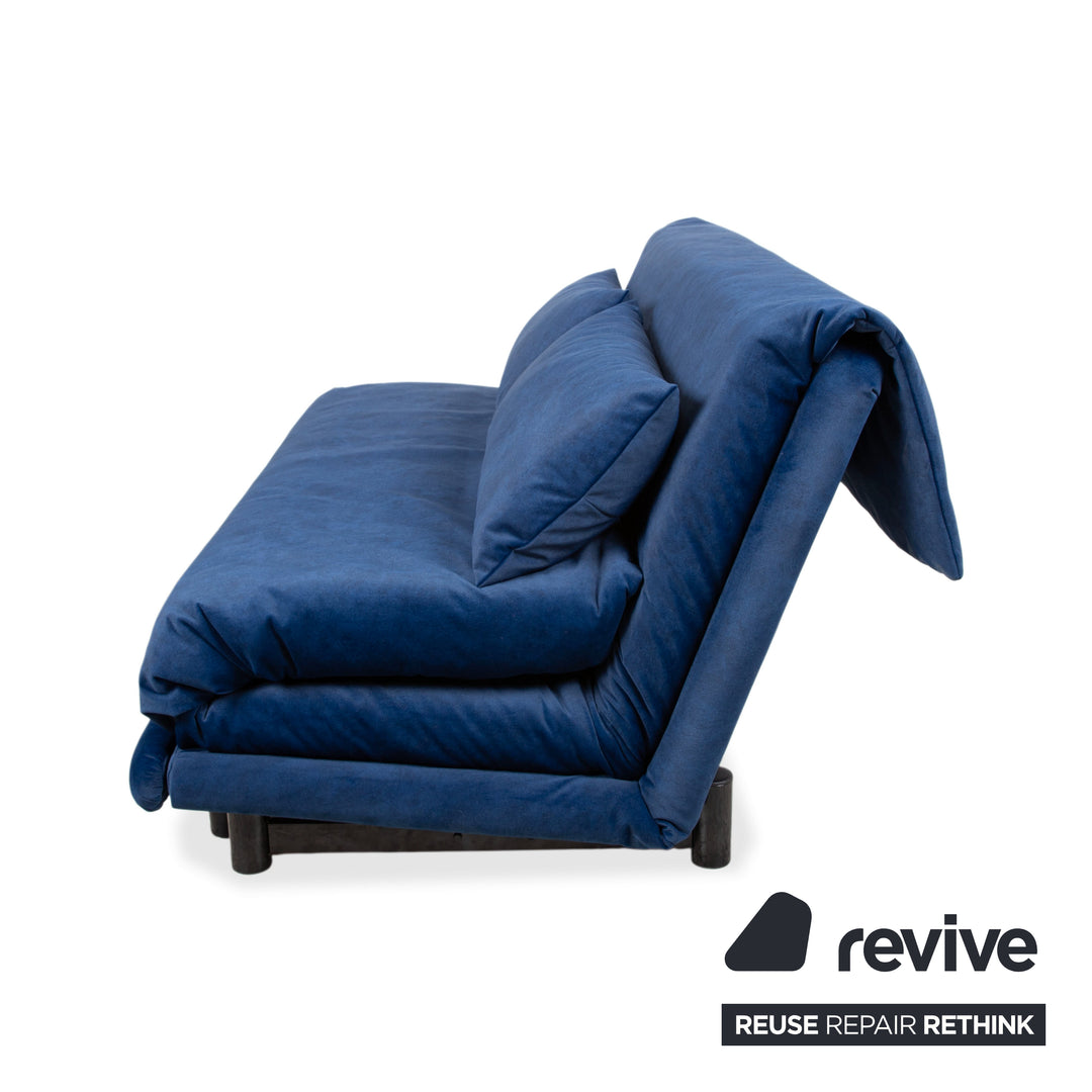 Ligne Roset Multy Stoff Dreisitzer Blau Dunkelblau Schlafsofa Couch manuelle Funktion Neubezug VENTURA 341