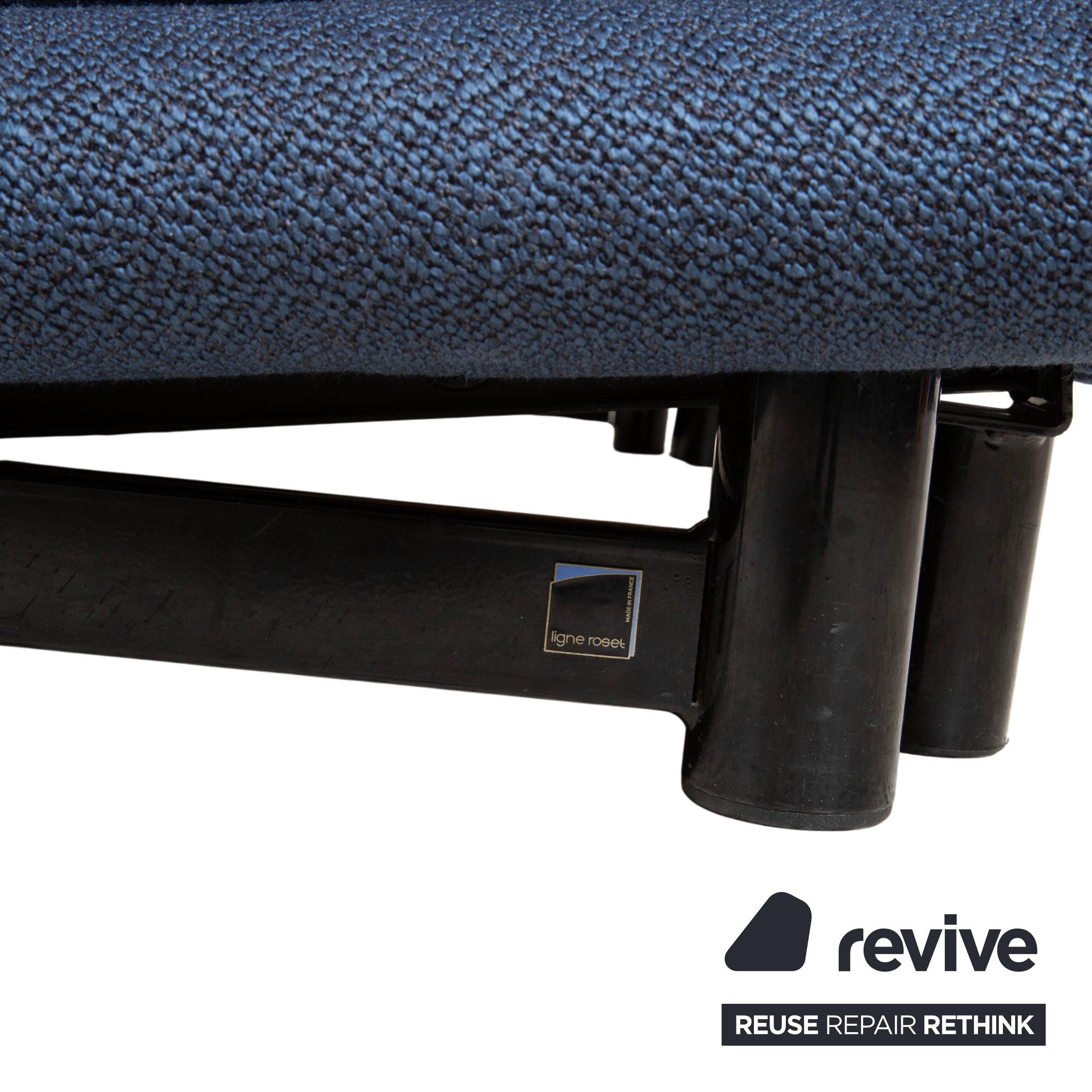 Ligne Roset Multy Tissu trois places bleu gris marine fonction manuelle canapé convertible