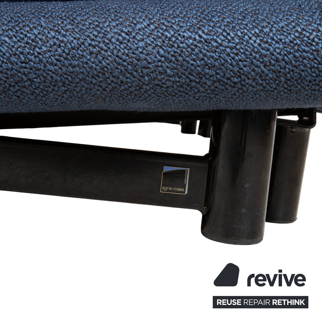 Ligne Roset Multy Stoff Dreisitzer Blau Grau Navy manuelle Funktion Sofa Couch Schlafsofa