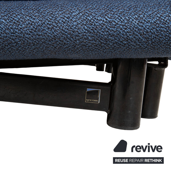 Ligne Roset Multy Stoff Dreisitzer Blau Grau Navy manuelle Funktion Sofa Couch Schlafsofa