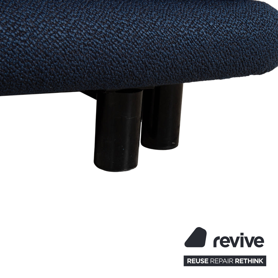 Ligne Roset Multy Stoff Dreisitzer Blau Grau Navy manuelle Funktion Sofa Couch Schlafsofa