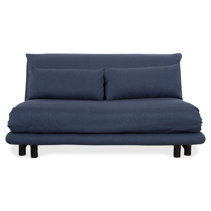 Ligne Roset Multy Stoff Dreisitzer Blau Grau Navy manuelle Funktion Sofa Couch Schlafsofa