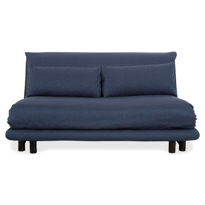 Ligne Roset Multy Tissu trois places bleu gris marine fonction manuelle canapé convertible