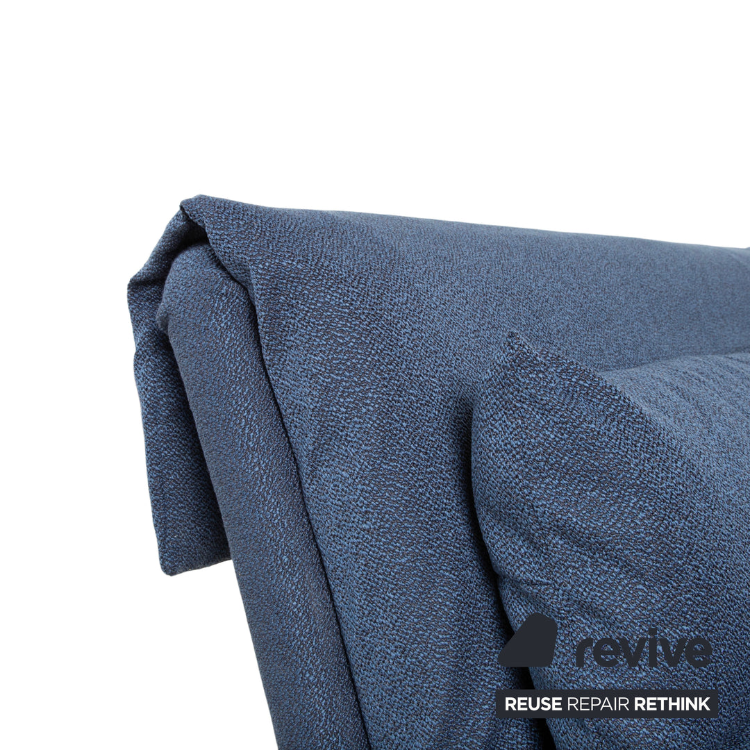 Ligne Roset Multy Stoff Dreisitzer Blau Grau Navy manuelle Funktion Sofa Couch Schlafsofa