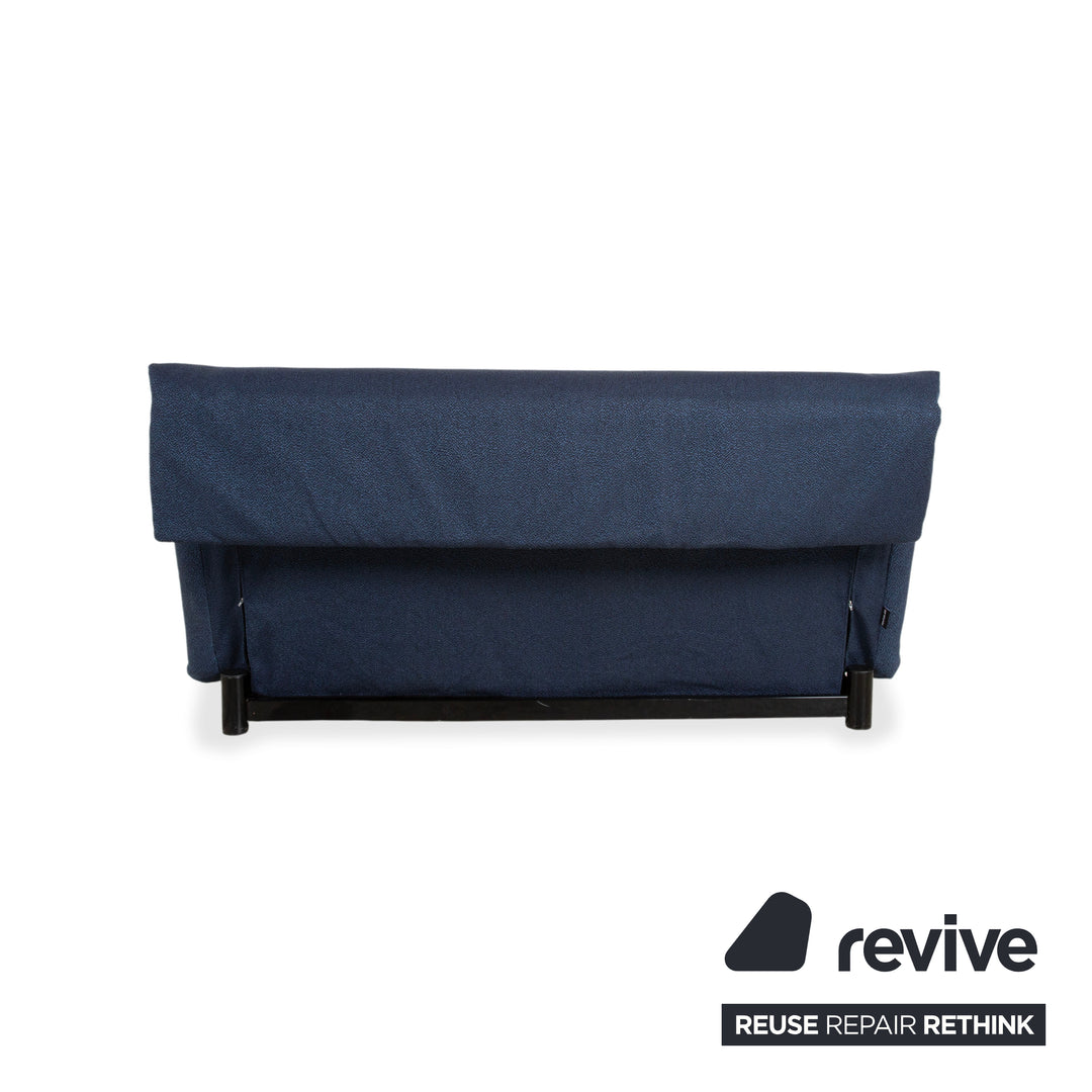 Ligne Roset Multy Stoff Dreisitzer Blau Grau Navy manuelle Funktion Sofa Couch Schlafsofa