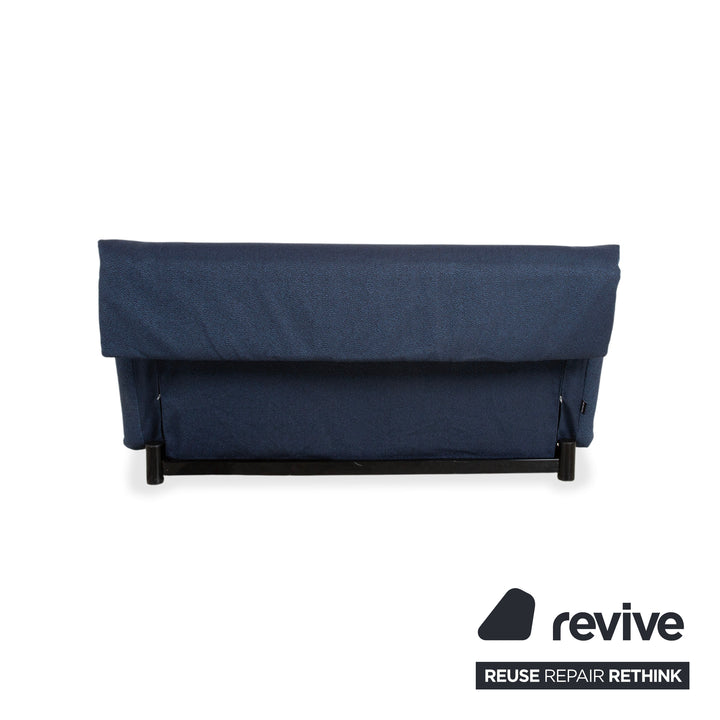Ligne Roset Multy Stoff Dreisitzer Blau Grau Navy manuelle Funktion Sofa Couch Schlafsofa