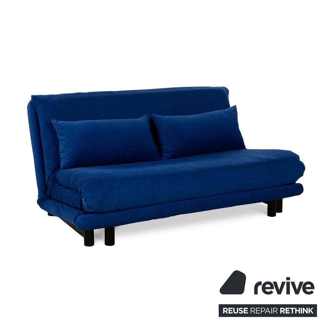 Canapé convertible 3 places en tissu Multy Ligne Roset bleu à fonction manuelle