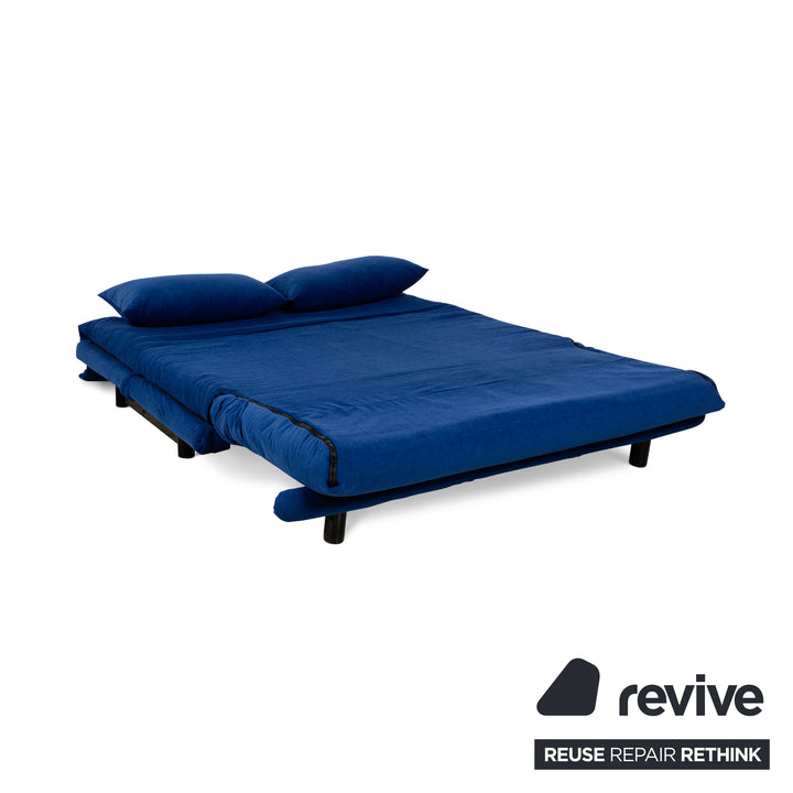 Canapé convertible 3 places en tissu Multy Ligne Roset bleu à fonction manuelle