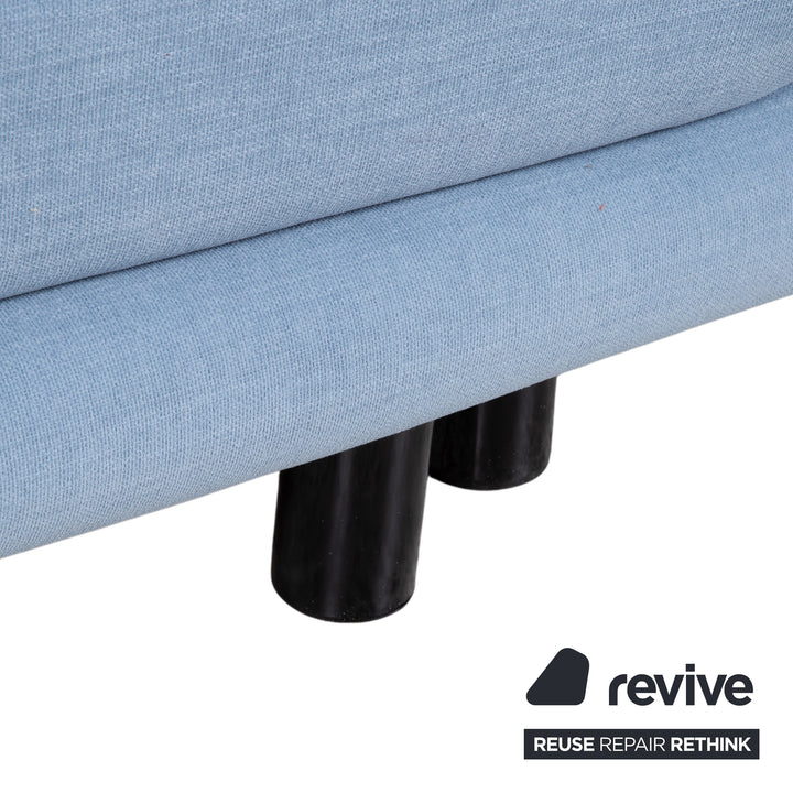 Ligne Roset Multy Fabric Three-Seater Blue Manual Function Sofa Couch Sofa Bed