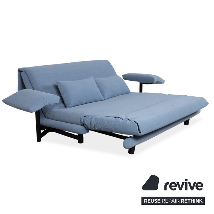 Ligne Roset Multy Fabric Three-Seater Blue Manual Function Sofa Couch Sofa Bed
