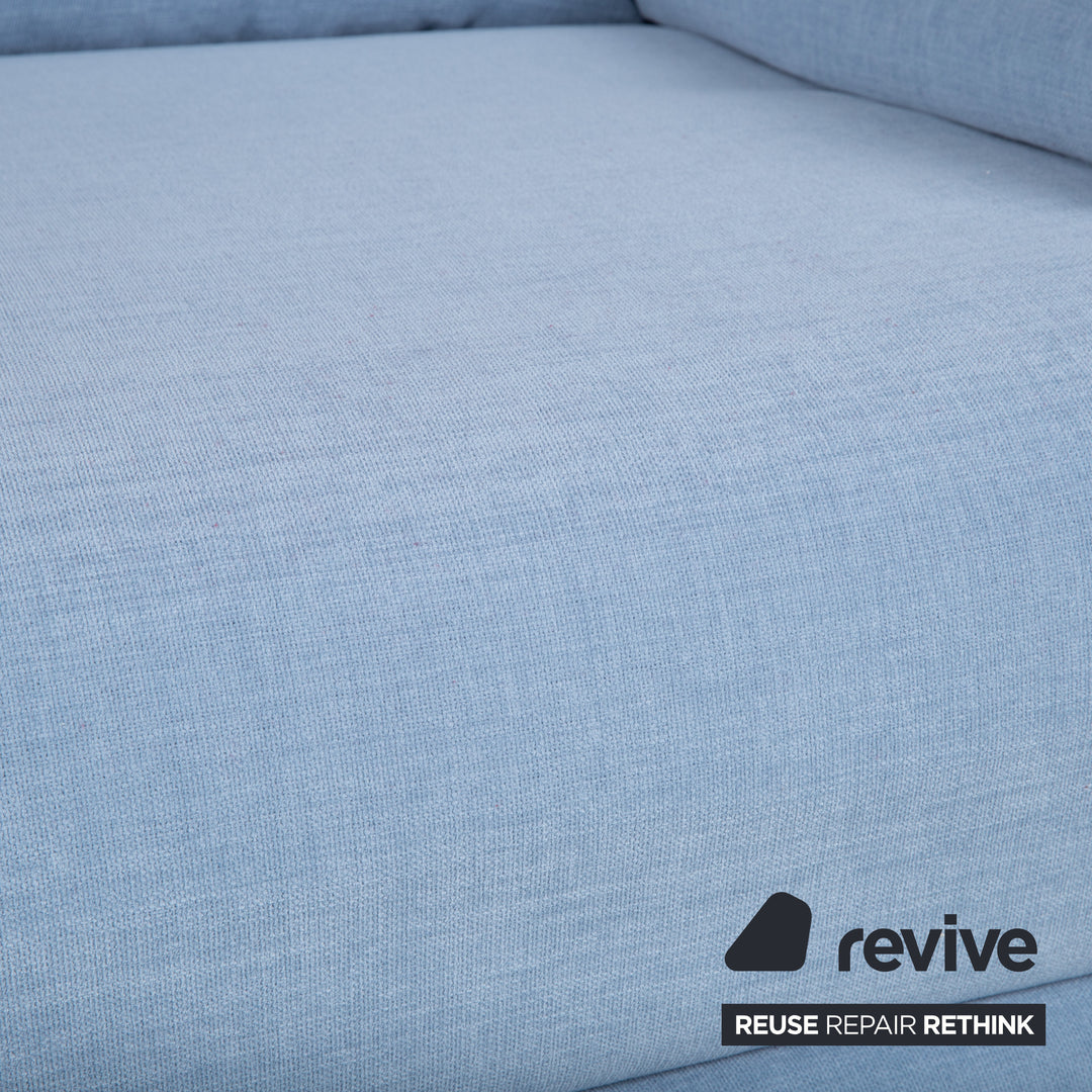 Ligne Roset Multy Fabric Three-Seater Blue Manual Function Sofa Couch Sofa Bed