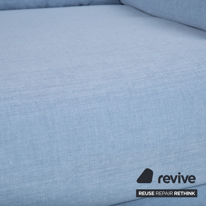Ligne Roset Multy Fabric Three-Seater Blue Manual Function Sofa Couch Sofa Bed