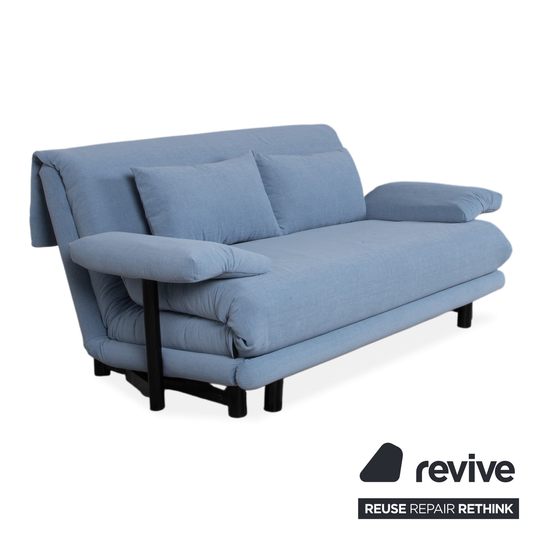Ligne Roset Multy Fabric Three-Seater Blue Manual Function Sofa Couch Sofa Bed