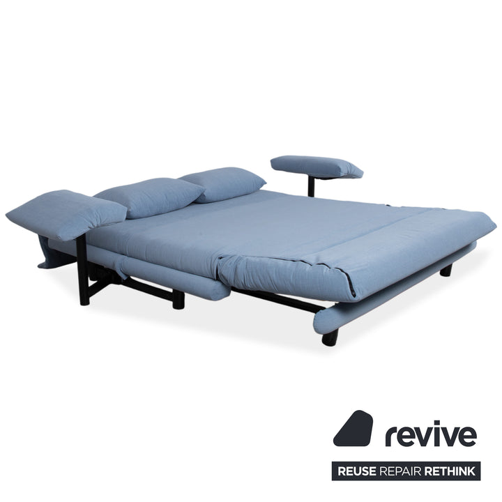 Ligne Roset Multy Fabric Three-Seater Blue Manual Function Sofa Couch Sofa Bed
