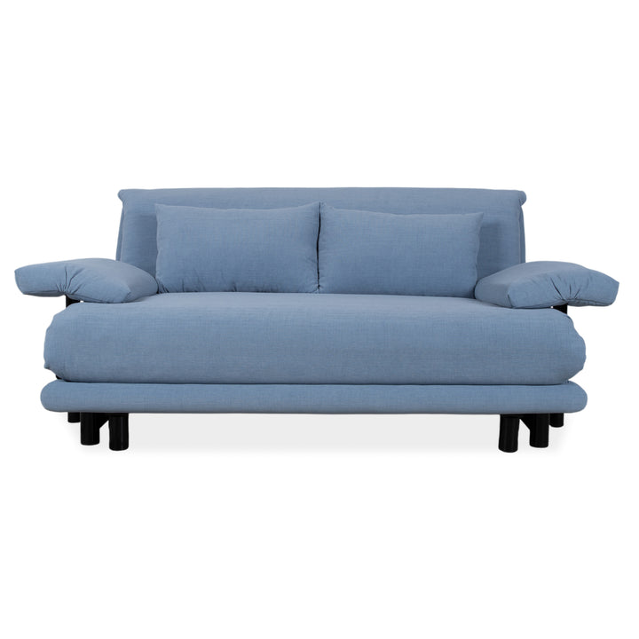 Ligne Roset Multy Fabric Three-Seater Blue Manual Function Sofa Couch Sofa Bed