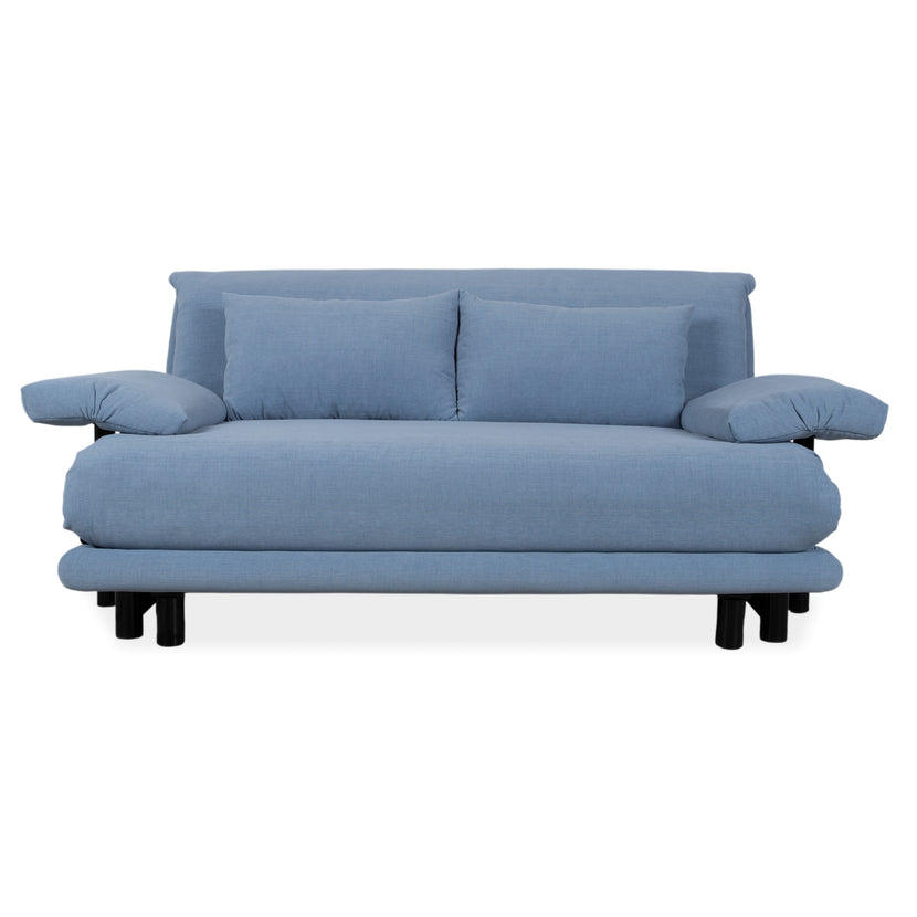 Ligne Roset Multy Fabric Three-Seater Blue Manual Function Sofa Couch Sofa Bed