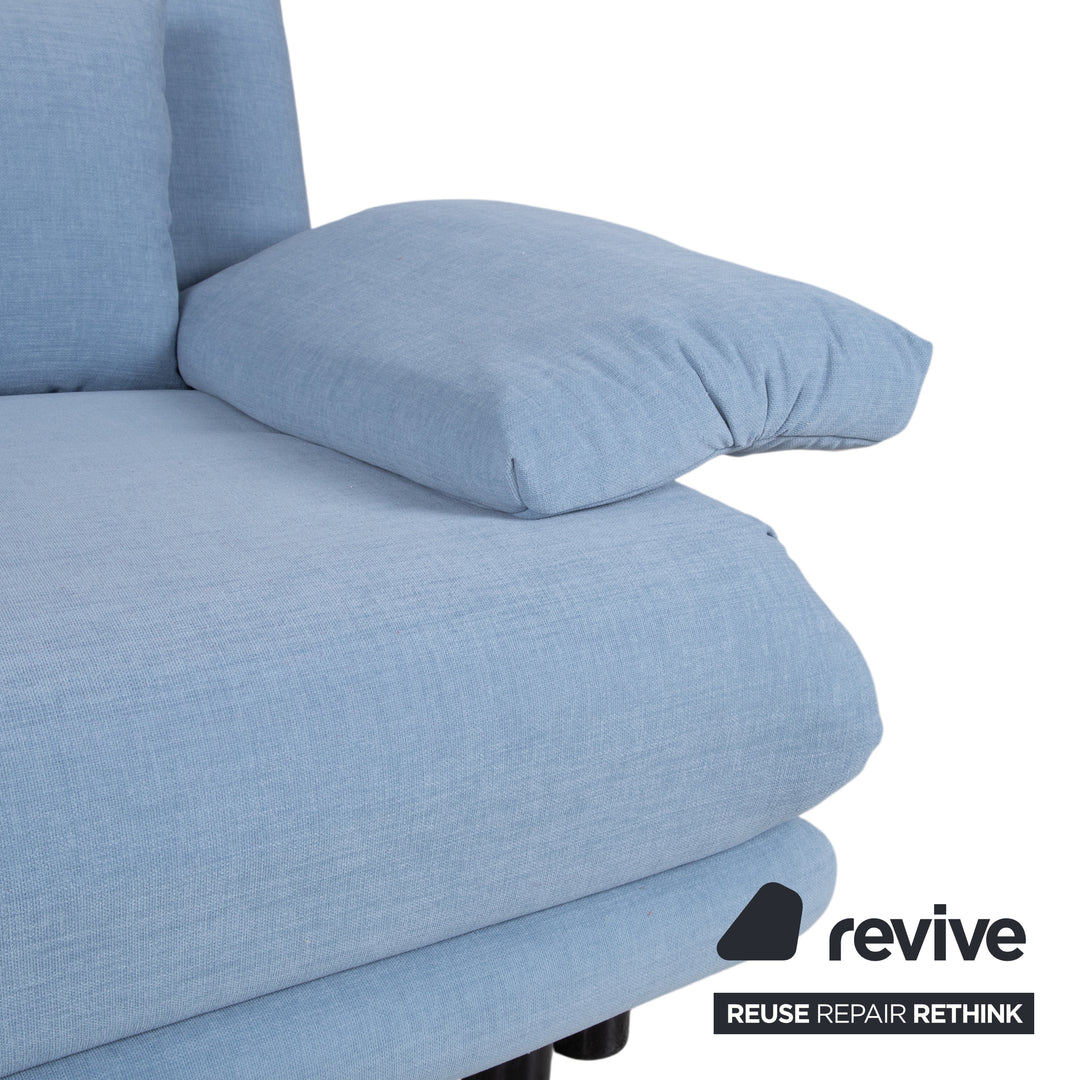Ligne Roset Multy Fabric Three-Seater Blue Manual Function Sofa Couch Sofa Bed