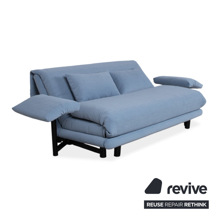 Ligne Roset Multy Fabric Three-Seater Blue Manual Function Sofa Couch Sofa Bed