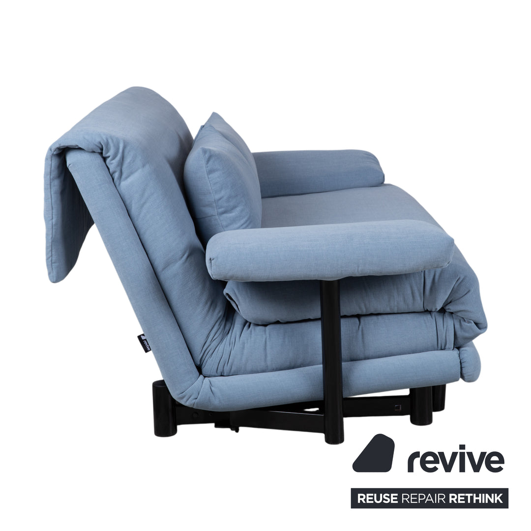 Ligne Roset Multy Fabric Three-Seater Blue Manual Function Sofa Couch Sofa Bed