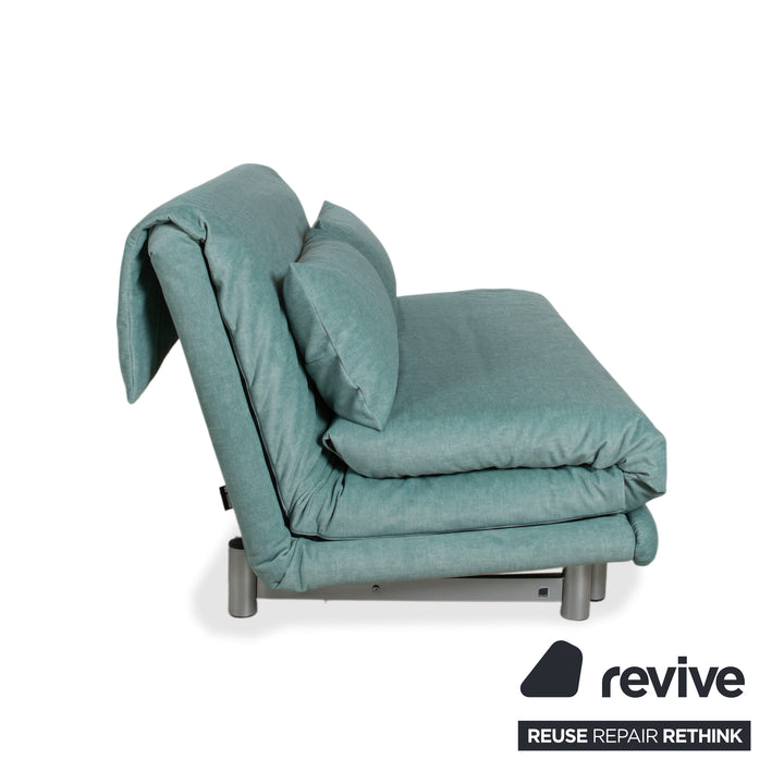 Ligne Roset Multy Stoff Dreisitzer Blau Türkis manuelle Funktion Schlafsofa Sofa Couch Neubezug