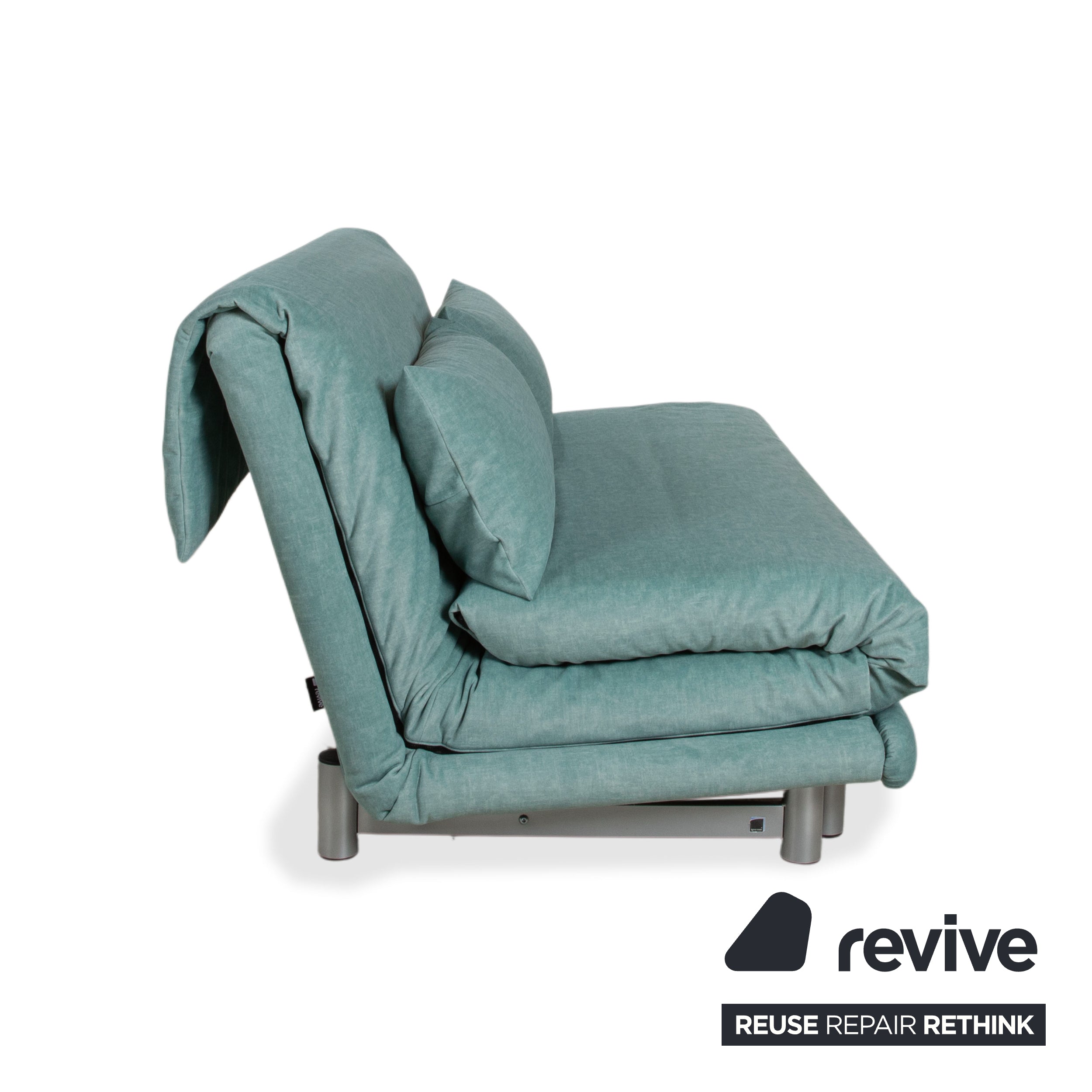 Ligne Roset Multy Tissu Canapé convertible trois places manuel Bleu Turquoise Canapé Canapé Nouvelle housse