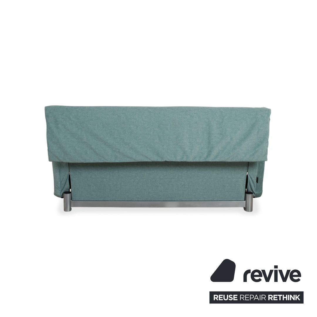 Ligne Roset Multy Stoff Dreisitzer Blau Türkis manuelle Funktion Schlafsofa Sofa Couch Neubezug