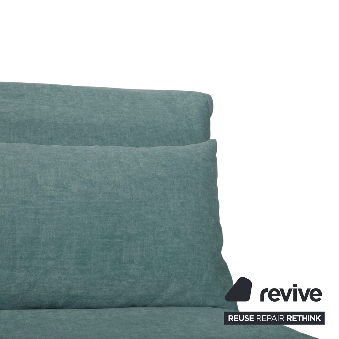 Ligne Roset Multy Stoff Dreisitzer Blau Türkis manuelle Funktion Schlafsofa Sofa Couch Neubezug