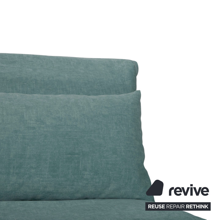 Ligne Roset Multy Stoff Dreisitzer Blau Türkis manuelle Funktion Schlafsofa Sofa Couch Neubezug