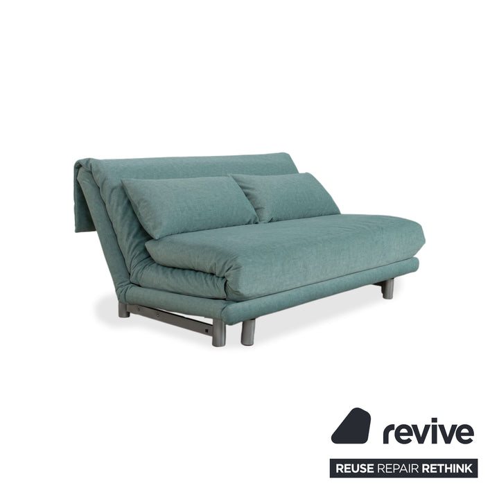 Ligne Roset Multy Stoff Dreisitzer Blau Türkis manuelle Funktion Schlafsofa Sofa Couch Neubezug