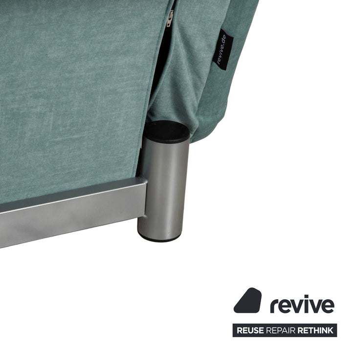 Ligne Roset Multy Fabric Three-Seater Blue Turquoise Manual Function Sofa Bed Couch New Upholstery