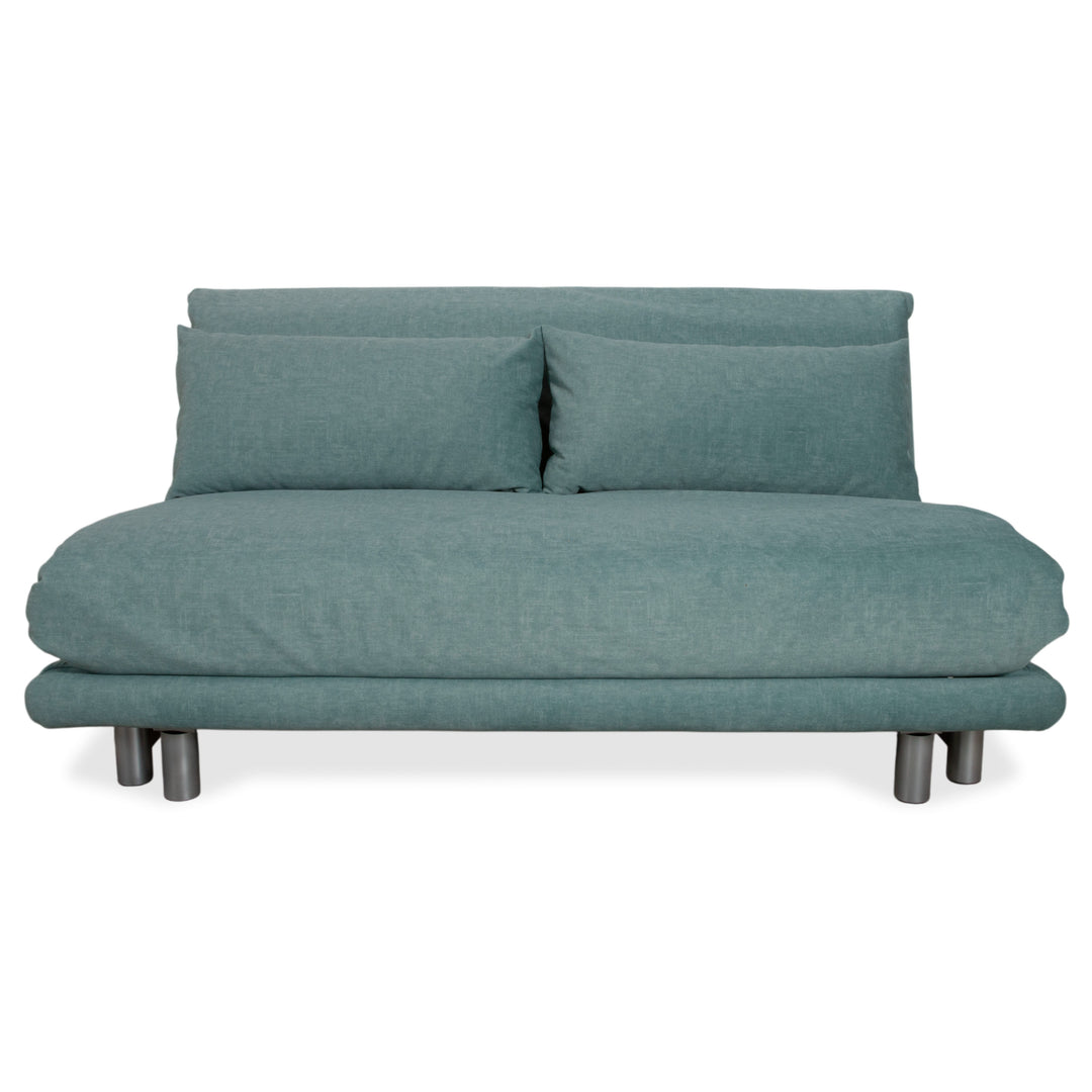 Ligne Roset Multy Stoff Dreisitzer Blau Türkis manuelle Funktion Schlafsofa Sofa Couch Neubezug