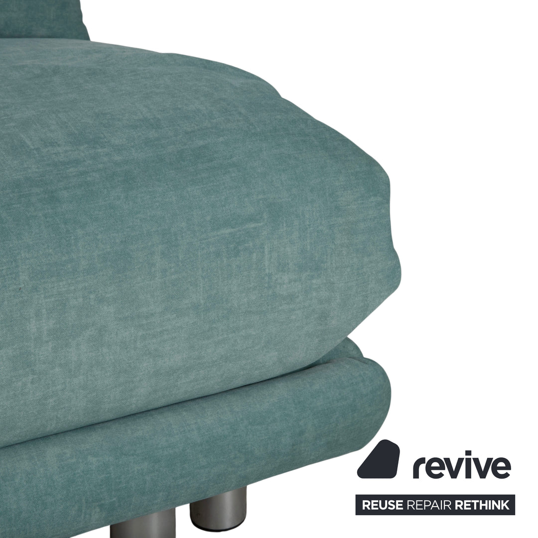 Ligne Roset Multy Stoff Dreisitzer Blau Türkis manuelle Funktion Schlafsofa Sofa Couch Neubezug