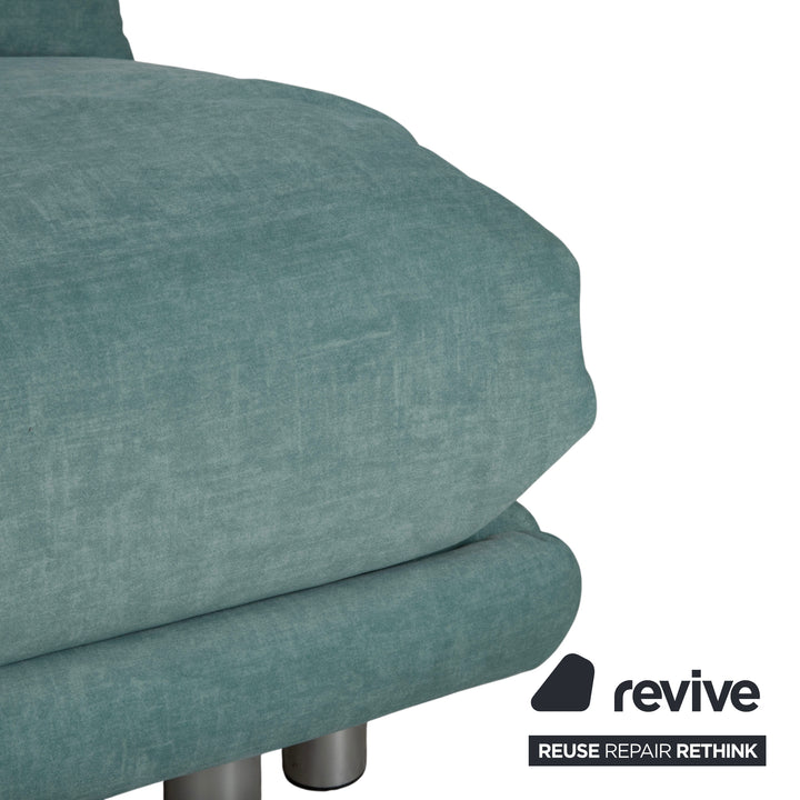Ligne Roset Multy Stoff Dreisitzer Blau Türkis manuelle Funktion Schlafsofa Sofa Couch Neubezug