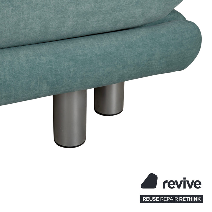Ligne Roset Multy Stoff Dreisitzer Blau Türkis manuelle Funktion Schlafsofa Sofa Couch Neubezug