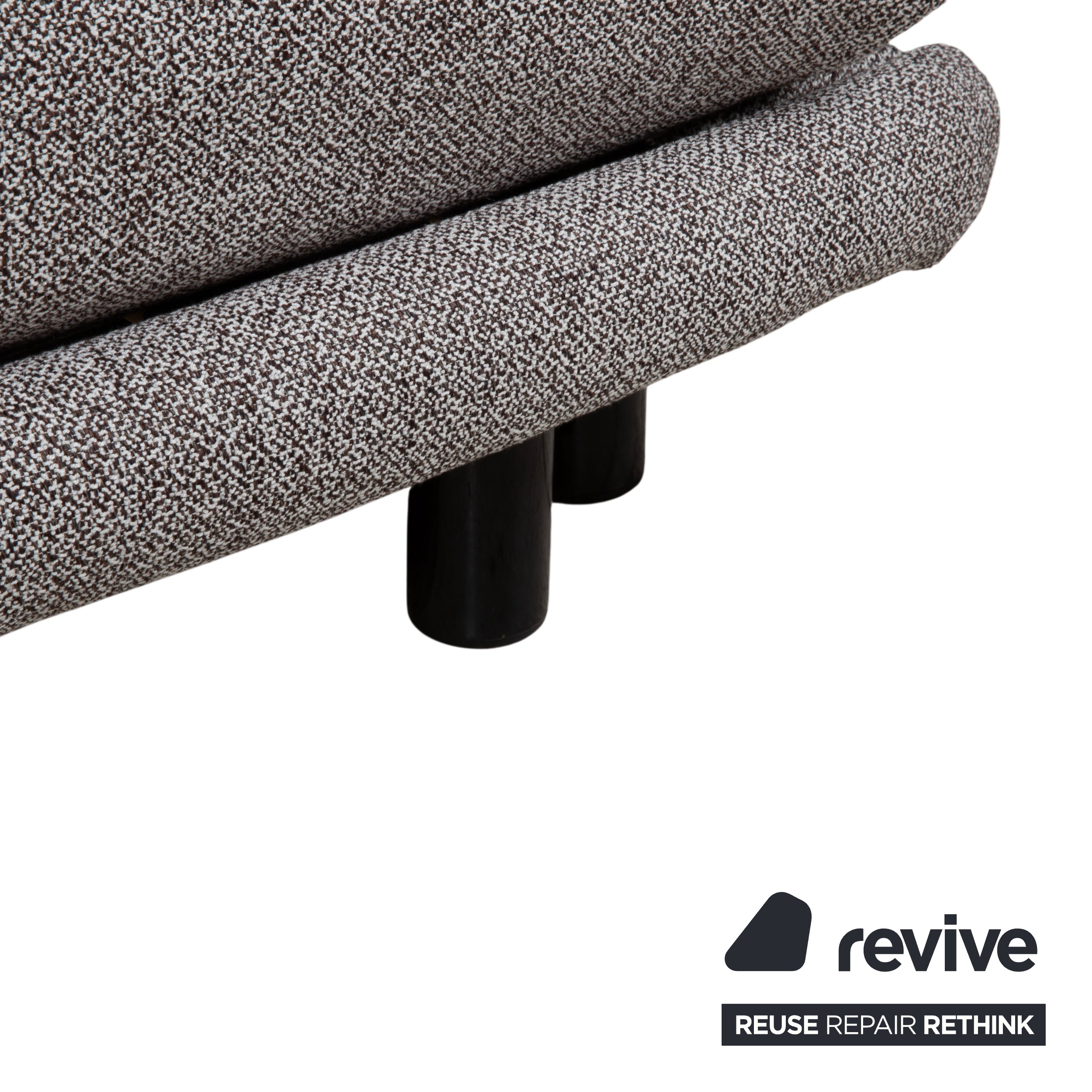 Ligne Roset Multy Dreisitzer Stoff Grau Schwarz manuelle Schlaffunktion Schlafsofa Couch Neubezug