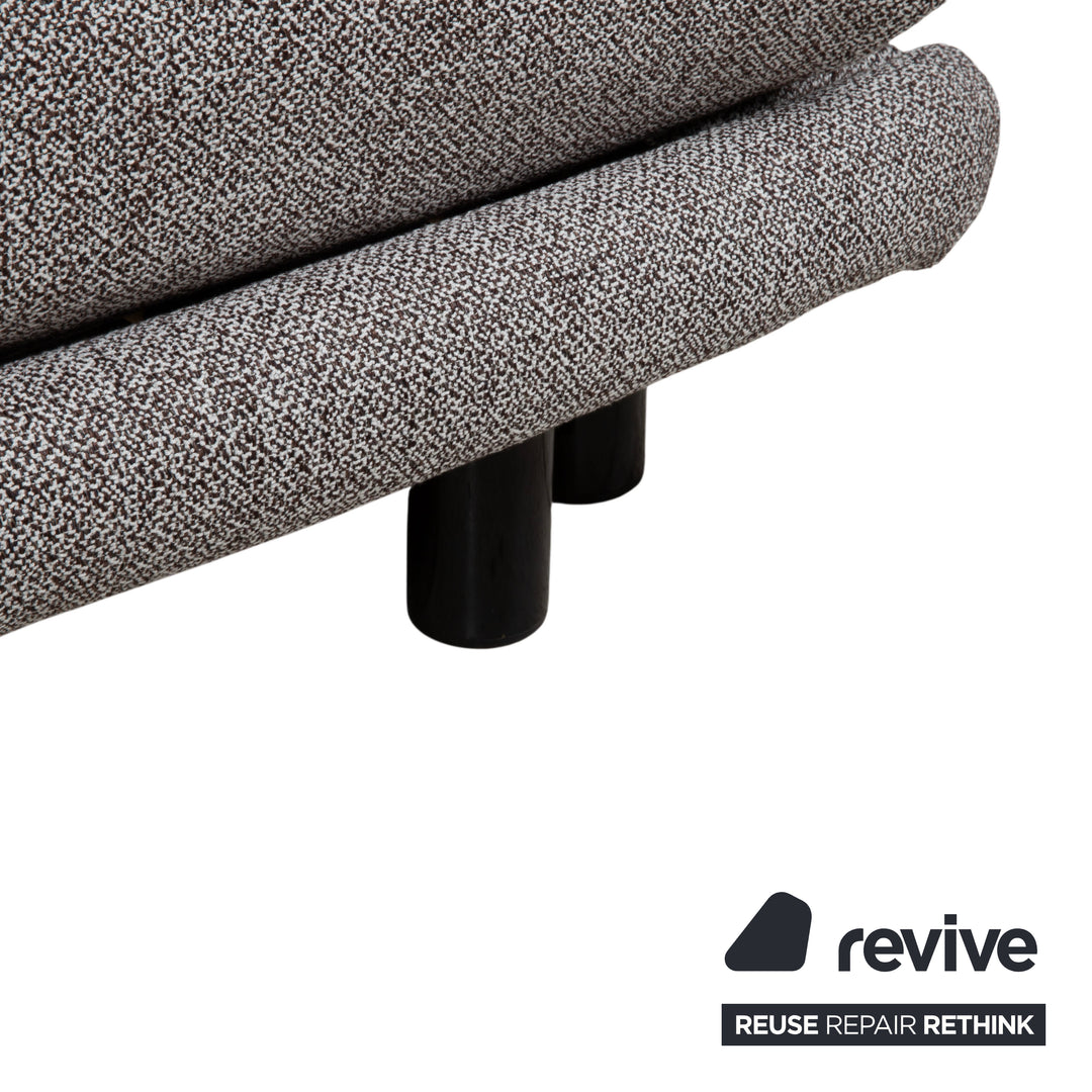 Ligne Roset Multy Fabric Three-Seater Grey Manual Sleep Function Sofa Couch