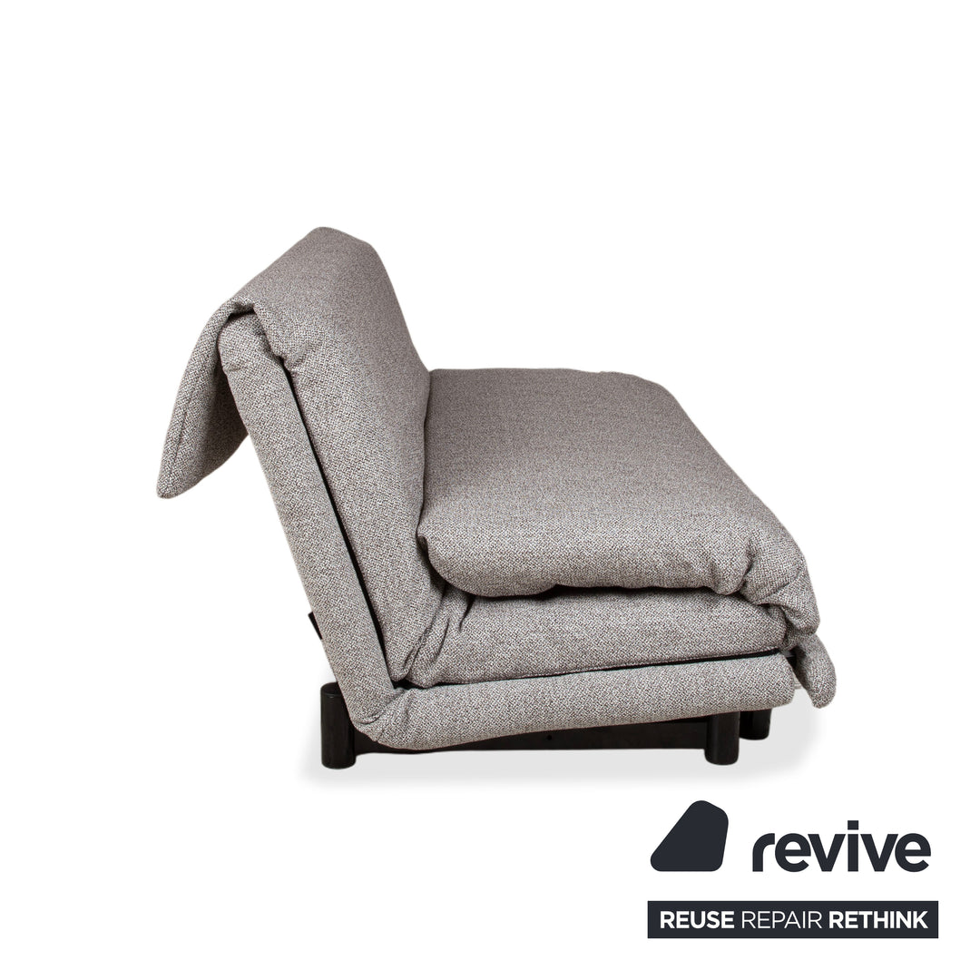 Ligne Roset Multy Fabric Three-Seater Grey Manual Sleep Function Sofa Couch